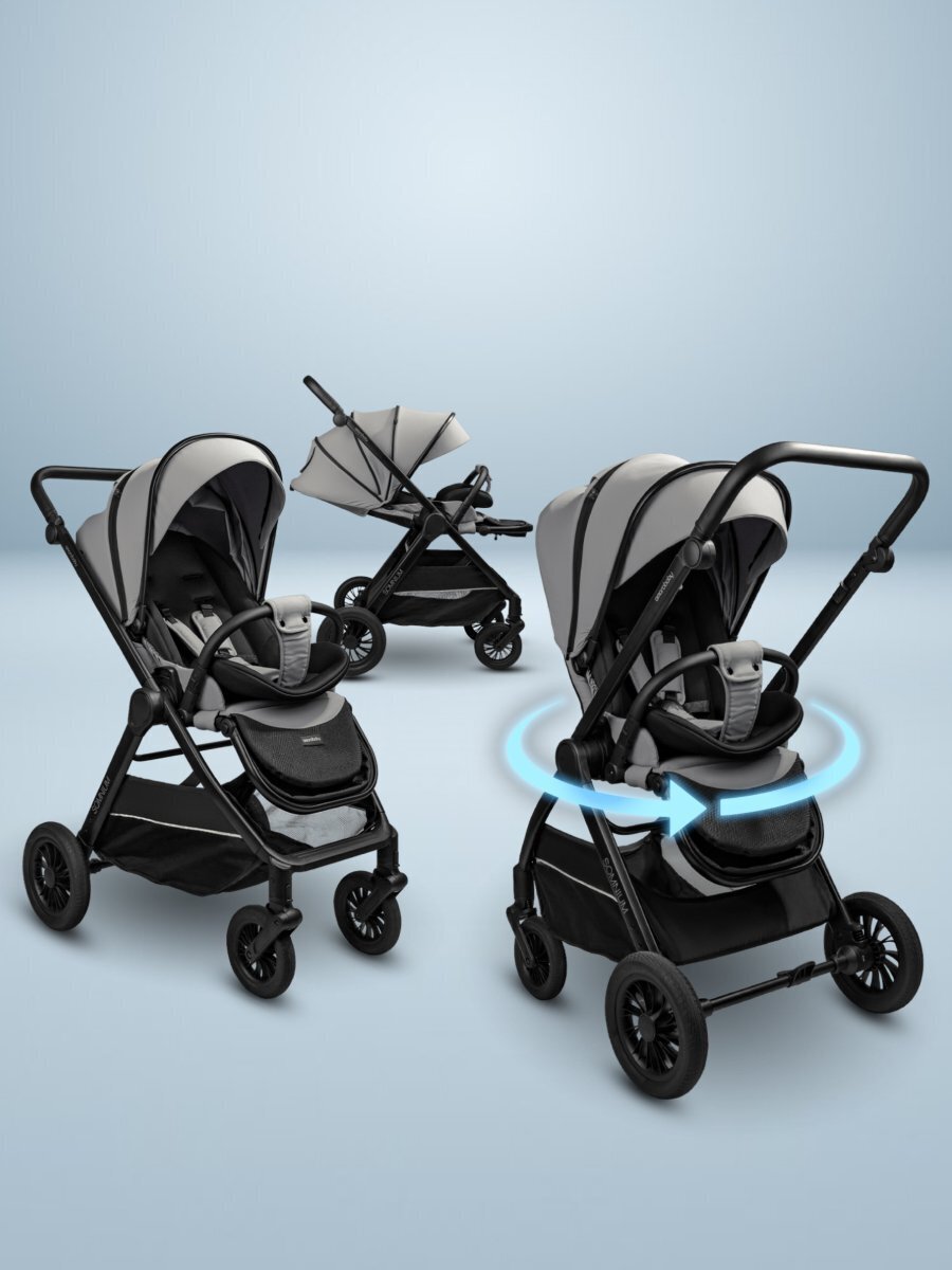 Прогулочная коляска с реверсивным блоком Amarobaby, Somnium, серый