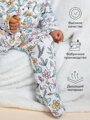 Комплект комбинезонов (слипов) детских с шапочкой Amarobaby Nature, мятный/цветы, размер 62-68