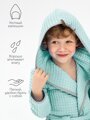 Халат детский с капюшоном Amarobaby WAFFLE, мятный, размер 98-104