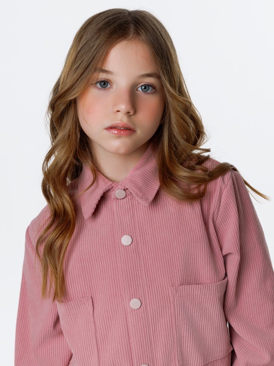 Рубашка детская вельветовая Amarobaby VELVET, цвет розовый