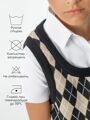 Жилет детский в ромбик Amarobaby KNIT Romb, черный/бежевый