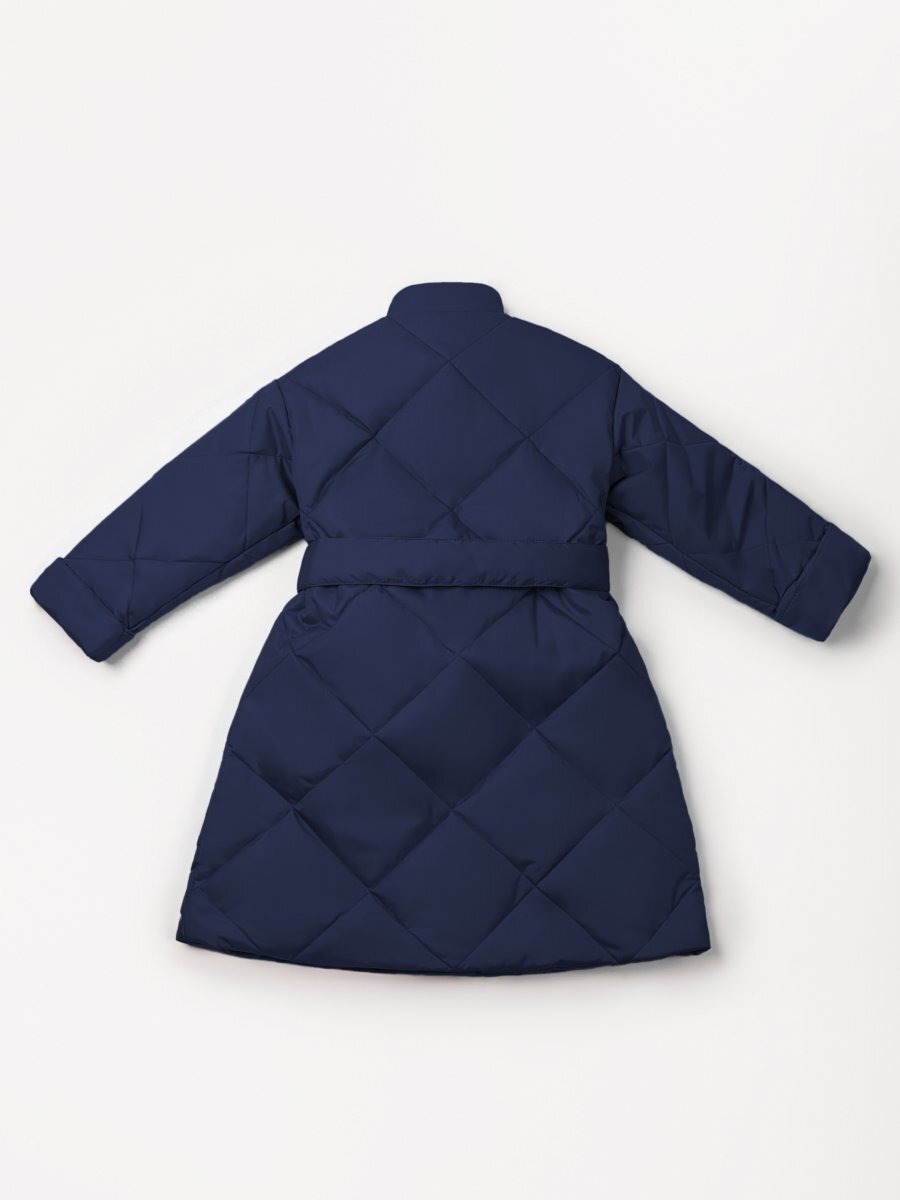 Пальто стёганое для девочек AmaroBaby TRENDY, синий, 134-140