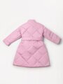 Пальто стёганое для девочек AmaroBaby TRENDY, розовый, 140-146