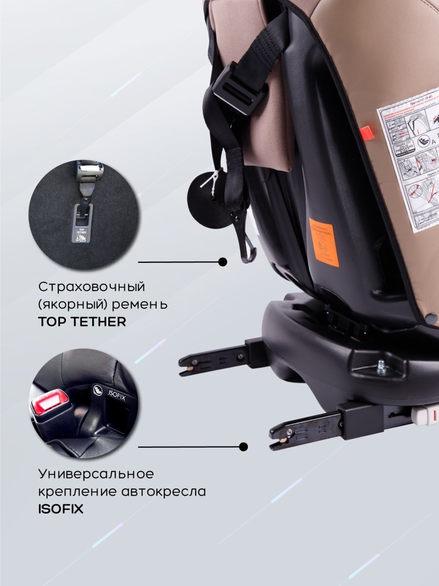 Автокресло детское AMAROBABY Brilliant ISOFIX класс D, группа 0+/1/2/3,  (бежевый). Официальный сайт AmaroBaby