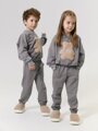 Костюм детский с принтом мишки Amarobaby TEDDY, цвет серый, размер 128