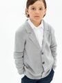 Пиджак Amarobaby Pure Love School, вязаный, серый, размер 146-152