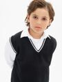 Жилет Amarobaby Pure Love School New, вязаный, черный, размер 128-134