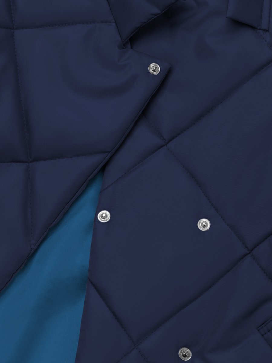 Пальто стёганое для девочек AmaroBaby TRENDY, синий, 134-140