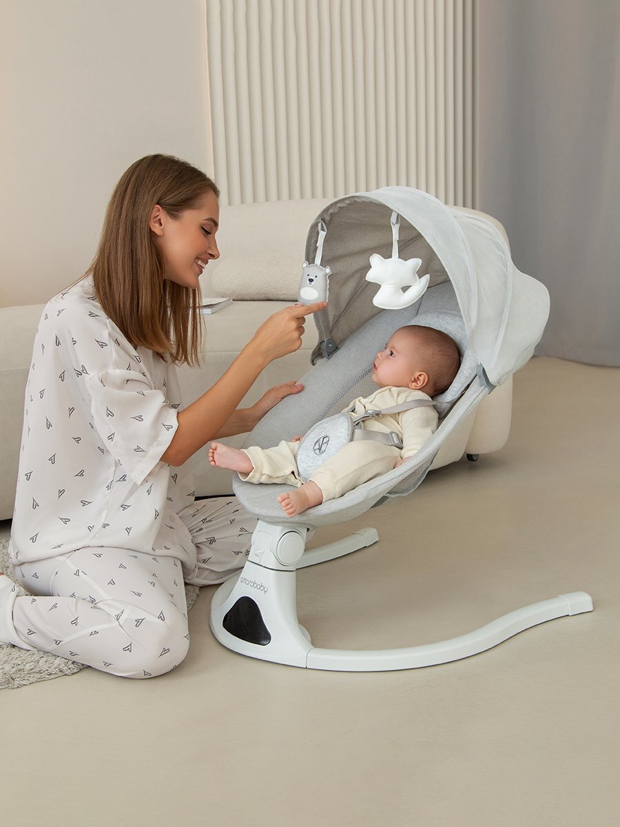 Электронные качели детские Amarobaby Funny swing, черный