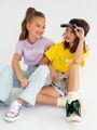 Топ для девочки на резинке Amarobaby Shine, сиреневый, размер 152