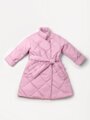 Пальто стёганое для девочек AmaroBaby TRENDY, розовый, 140-146