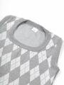 Жилет детский в ромбик Amarobaby KNIT Romb, серый/белый