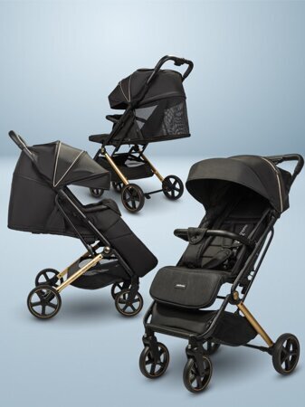 Коляска прогулочная Amarobaby, Route, чёрный/золотой