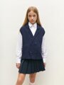 Жилет Amarobaby Pure Love School Vest, вязаный, синий, размер 140