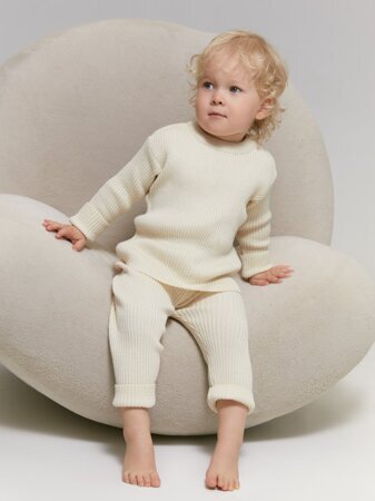Костюм вязаный лапша детский Amarobaby NOODLES, цвет молочный