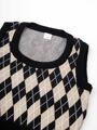 Жилет детский в ромбик Amarobaby KNIT Romb, черный/бежевый