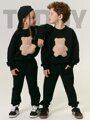 Костюм детский с принтом мишки Amarobaby TEDDY, цвет черный, размер 116