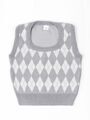 Жилет детский в ромбик Amarobaby KNIT Romb, серый/белый