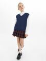 Жилет Amarobaby Pure Love School New, вязаный, синий, размер 128-134