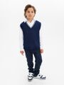 Жилет Amarobaby Pure Love School New, вязаный, синий, размер 128-134