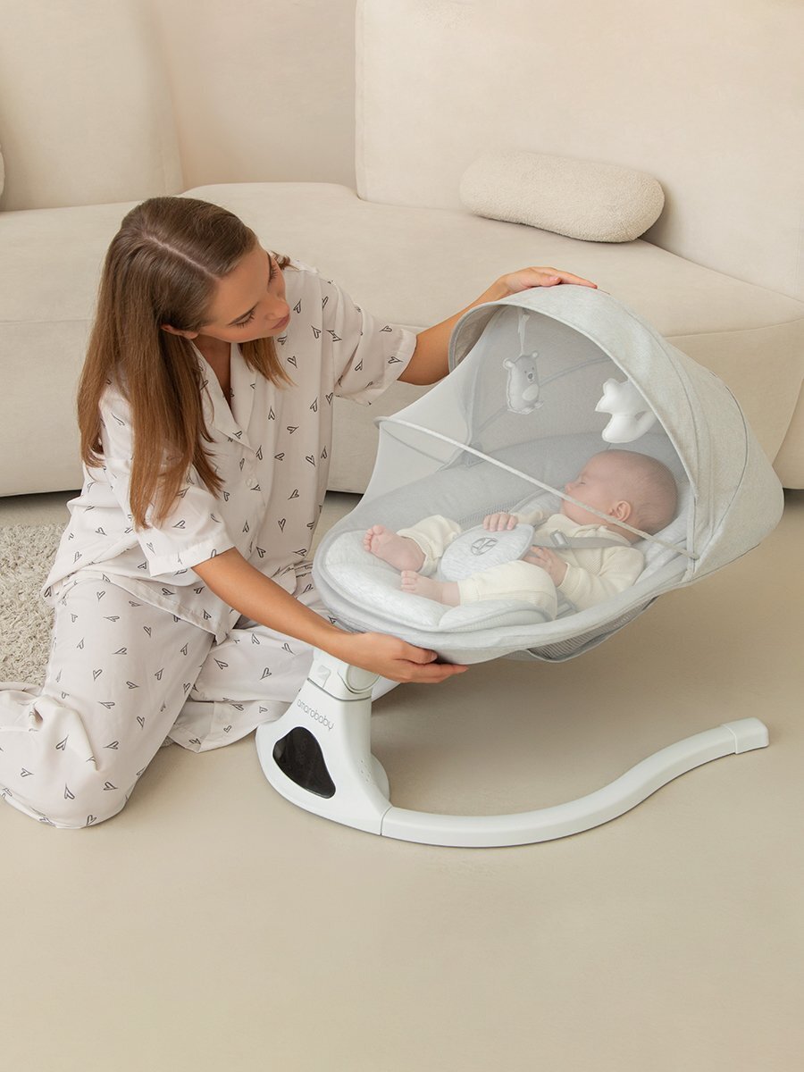 Электронные качели детские Amarobaby Funny swing, черный