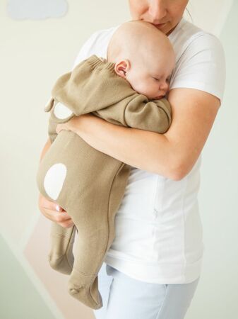 Комбинезон детский Amarobaby Pure Love Forest, бежевый, вязаный, демисезонный