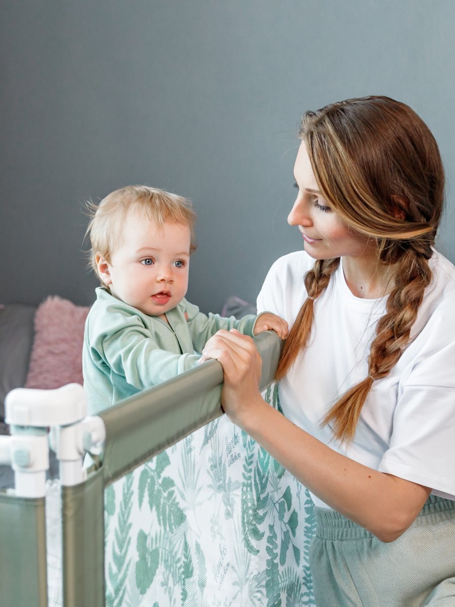 Барьер защитный для кровати AMAROBABY safety of dreams, бежевый, 180 см.