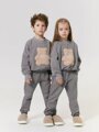 Костюм детский с принтом мишки Amarobaby TEDDY, цвет серый, размер 128