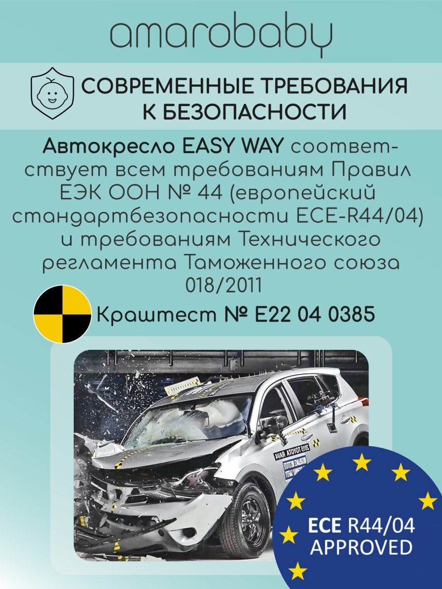 Автокресло детское (бустер) AMAROBABY Easy way, группа III, (чёрный/красный)